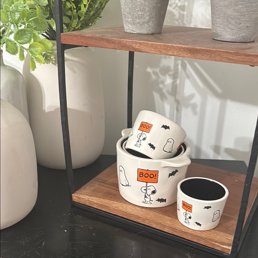 Rae Dunn x Peanuts Halloween Ceramic Measuring Cups